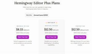 Hemingway Editor Plus Annual Plans
